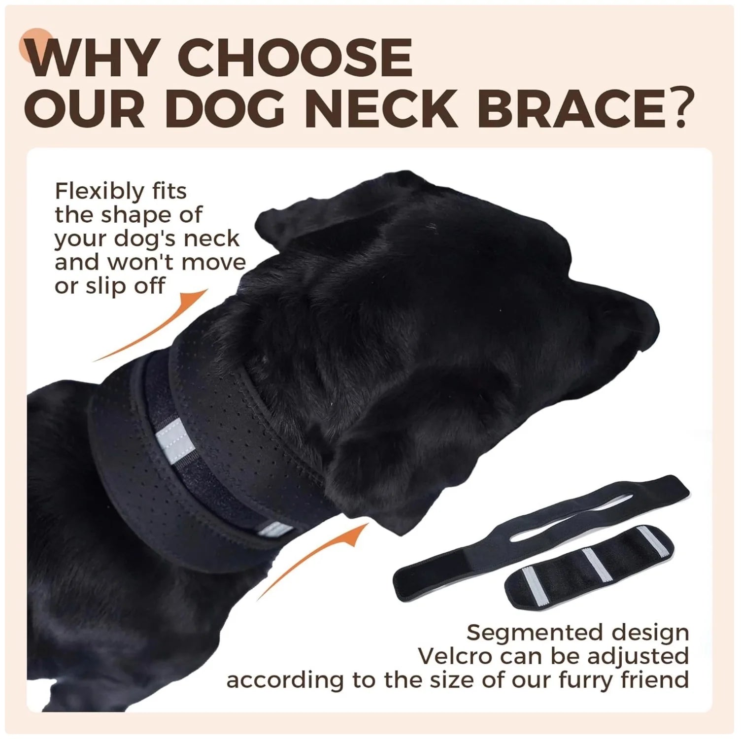 Dog Neck Support Collar - Soft Recovery Collar Alternative to Plastic Cones