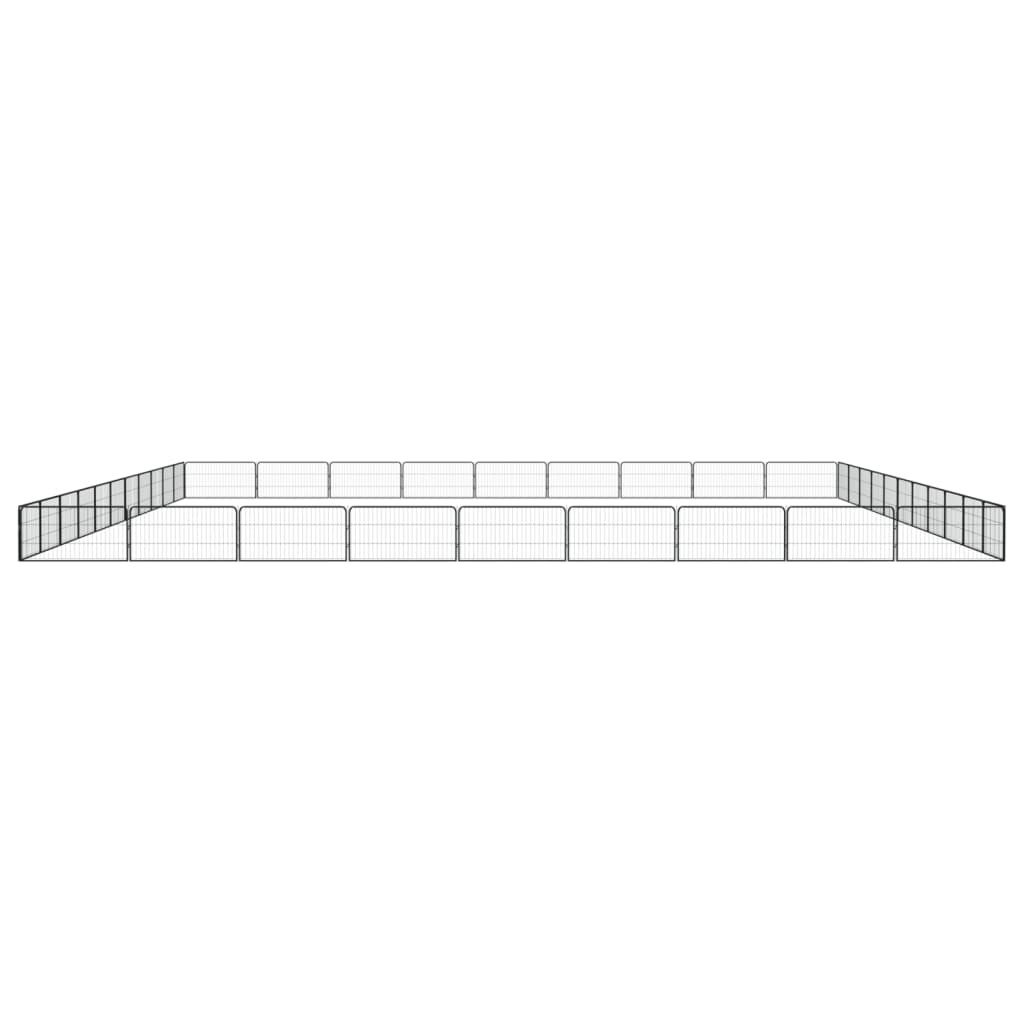 NNEVL 40-Panel Dog Playpen Black 100x50 cm Powder-coated Steel
